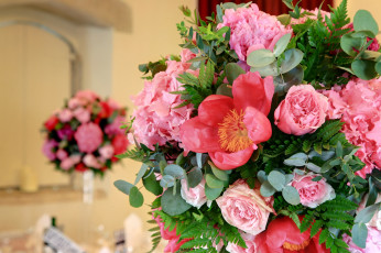 Картинка цветы букеты композиции пионы розы свадебный