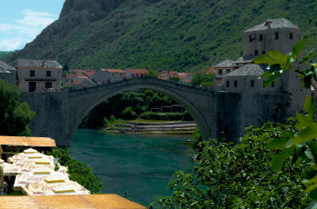 Картинка mostar bosnia and herzegovina города мостар босния герцеговина река старый мост и