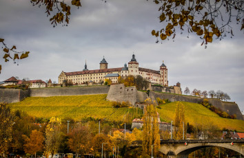 Картинка вюрцбург германия города дворцы замки крепости замок холм
