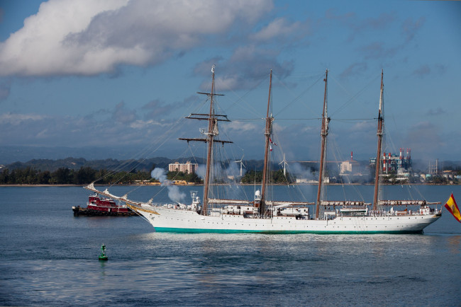 Обои картинки фото juan, sebastian, de, elcano, корабли, парусники, шхуна, буксир, ипания