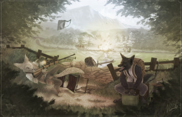 Картинка рисованные -+другое оружие лиса волк