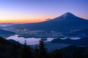Картинка природа пейзажи фудзияма Япония озера гора