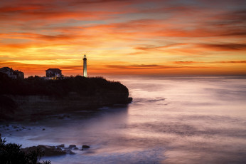 Картинка природа маяки закат маяк море