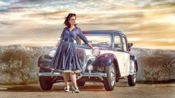 Картинка автомобили -авто+с+девушками платье
