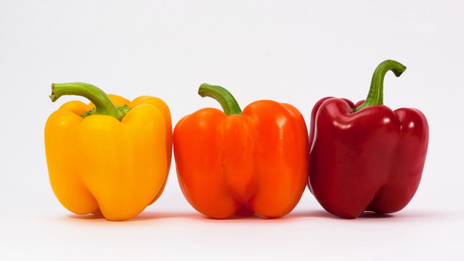 Обои картинки фото еда, перец, красный, оранжевый, желтый