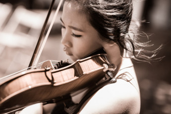 Картинка музыка -другое скрипка лицо девушка