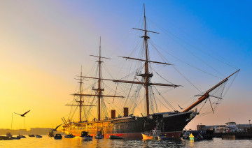 обоя hms warrior, корабли, парусники, мачты, паруса