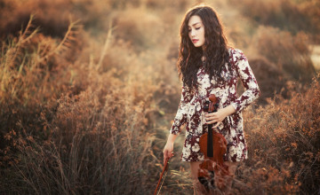 Картинка музыка -другое скрипка девушка природа