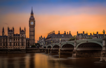 Картинка big+ben+&+westminster+bridge города лондон+ великобритания простор