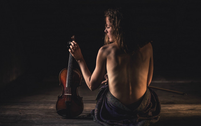 Обои картинки фото музыка, -другое, девушка, скрипка