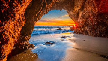 Картинка malibu california el+matador+beach природа побережье el matador beach