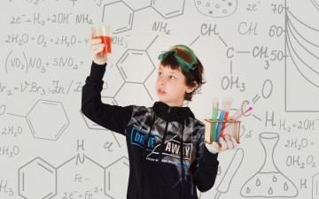 Картинка разное дети мальчик свитер химия пробирки