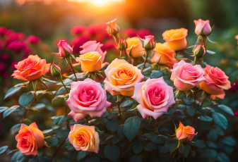 обоя 3д графика, цветы , flowers, разноцветные, розы