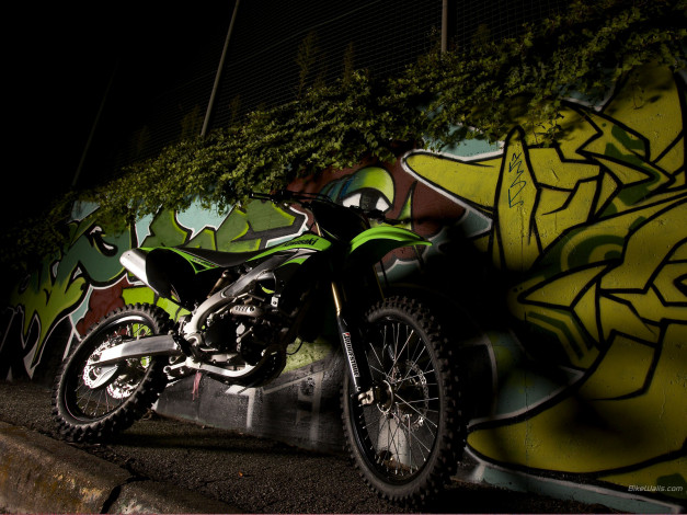 Обои картинки фото kx250f, 2009, мотоциклы, kawasaki