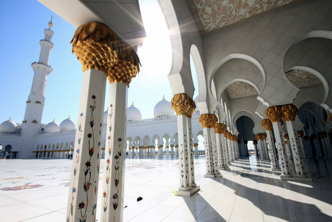 Обои картинки фото мечеть, шейха, зайда, города, абу, даби, оаэ, абу-даби, минарет, abu, dhabi