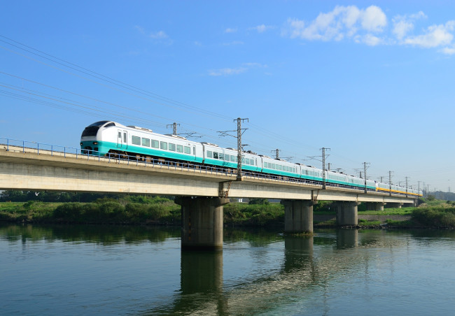 Обои картинки фото техника, поезда, поезд, мост