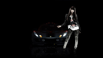Картинка автомобили авто девушками девушка азиатка ночь автомобиль