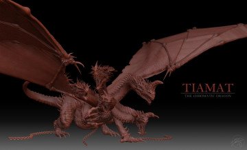 Картинка 3д графика creatures существа дракон цепи