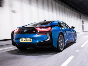 Картинка автомобили bmw синий 2014г uk-spec i8