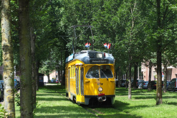Картинка техника трамваи город трамвай рельсы