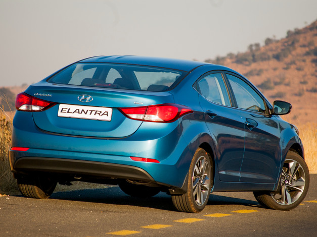 Обои картинки фото автомобили, hyundai, elantra, za-spec, 2014г, синий