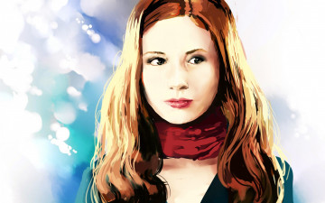 Картинка рисованное люди шарф лицо девушка