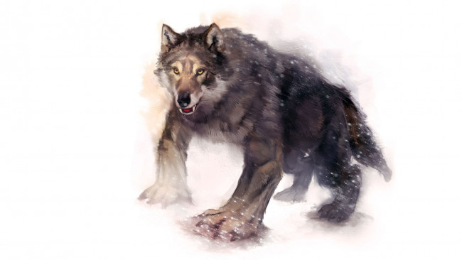 Обои картинки фото рисованное, животные,  волки, волк, морда, фон