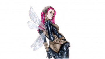 Картинка рисованное комиксы фон девушка униформа взгляд крылья