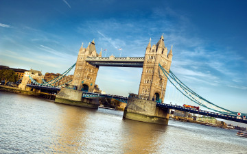 Картинка города лондон+ великобритания река мост