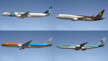 обоя авиация, 3д, рисованые, v-graphic, полет, самолет