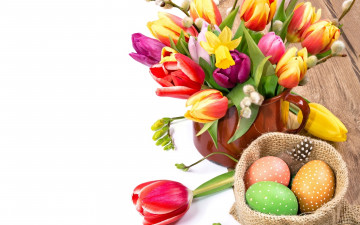 Картинка праздничные пасха яйца фон цветы