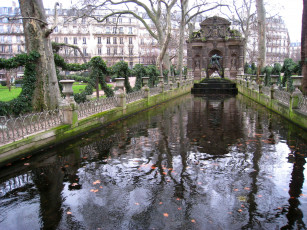 обоя jardin, du, luxembourg, города, фонтаны, люксембург