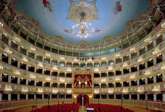 обоя театр, оперы, балета, венеции, интерьер, театральные, концертные, кинозалы, люстра, роспись, потолок, ложи