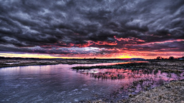 Картинка jack frost arrival природа восходы закаты закат трава река