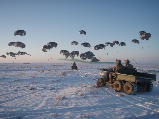 Обои картинки фото оружие, армия, спецназ, десант, снег