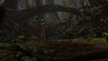 Картинка 3д+графика фантазия+ fantasy оружие монах лес фон мужчина взгляд