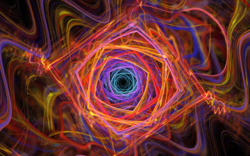 Картинка 3д+графика абстракция+ abstract тоннель графика волны дыра квадрат фигуры фрактал абстракция