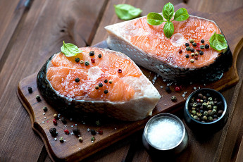 Картинка еда рыба +морепродукты +суши +роллы базилик форель соль перец