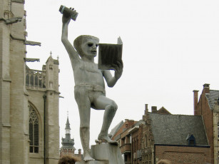 Картинка belgium leuven города памятники скульптуры арт объекты