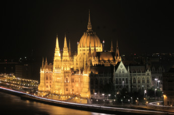 обоя города, будапешт, венгрия, ночь, дунай, парламент