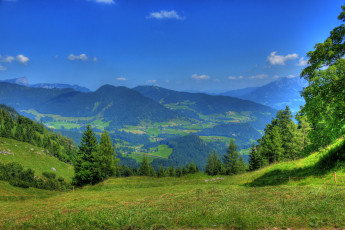 Картинка германия бавария природа пейзажи горы поля лес луга