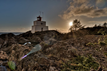Картинка остров ванкувер канада природа маяки побережье луна маяк