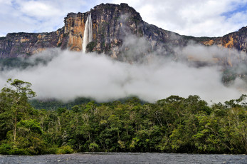 Картинка salto angel природа горы высочайший в мире ангел водопад обрыв джунгли