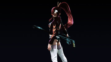 Картинка 3д+графика аниме+ anime аниме девушка очки взгляд оружие tengen toppa gurren lagann