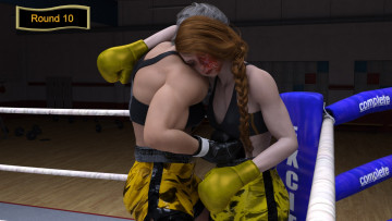 Картинка 3д+графика спорт+ sport взгляд фон ринг девушки бокс