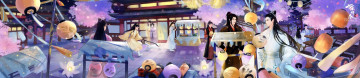Картинка аниме mo+dao+zu+shi персонажи город фонари