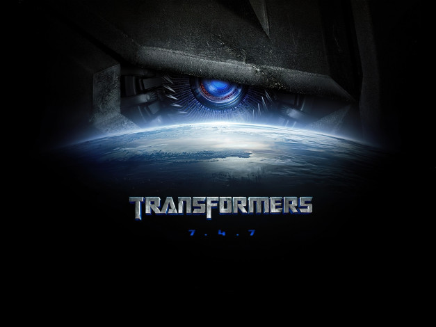 Обои картинки фото кино фильмы, transformers, трансформер, робот, глаз, планета