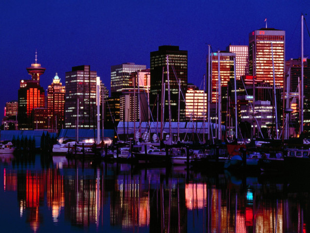 Обои картинки фото city, reflections, vancouver, canada, города, ванкувер, канада