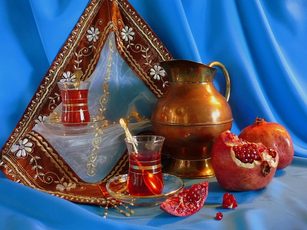 Обои картинки фото inna, korobova, сирень, гранатовый, чай, еда, натюрморт