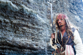 Картинка pirates of the caribbean on stranger tides кино фильмы сабля джек воробей johnny depp джонни депп актер мужчина талант повязка